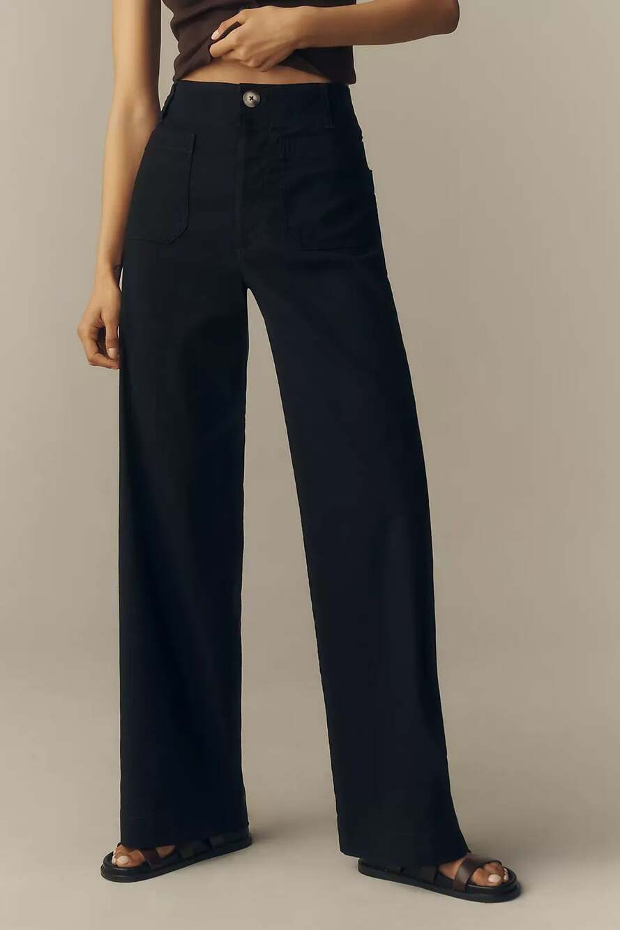 Maeve The Colette Wide-Leg Pants Size 27 Black